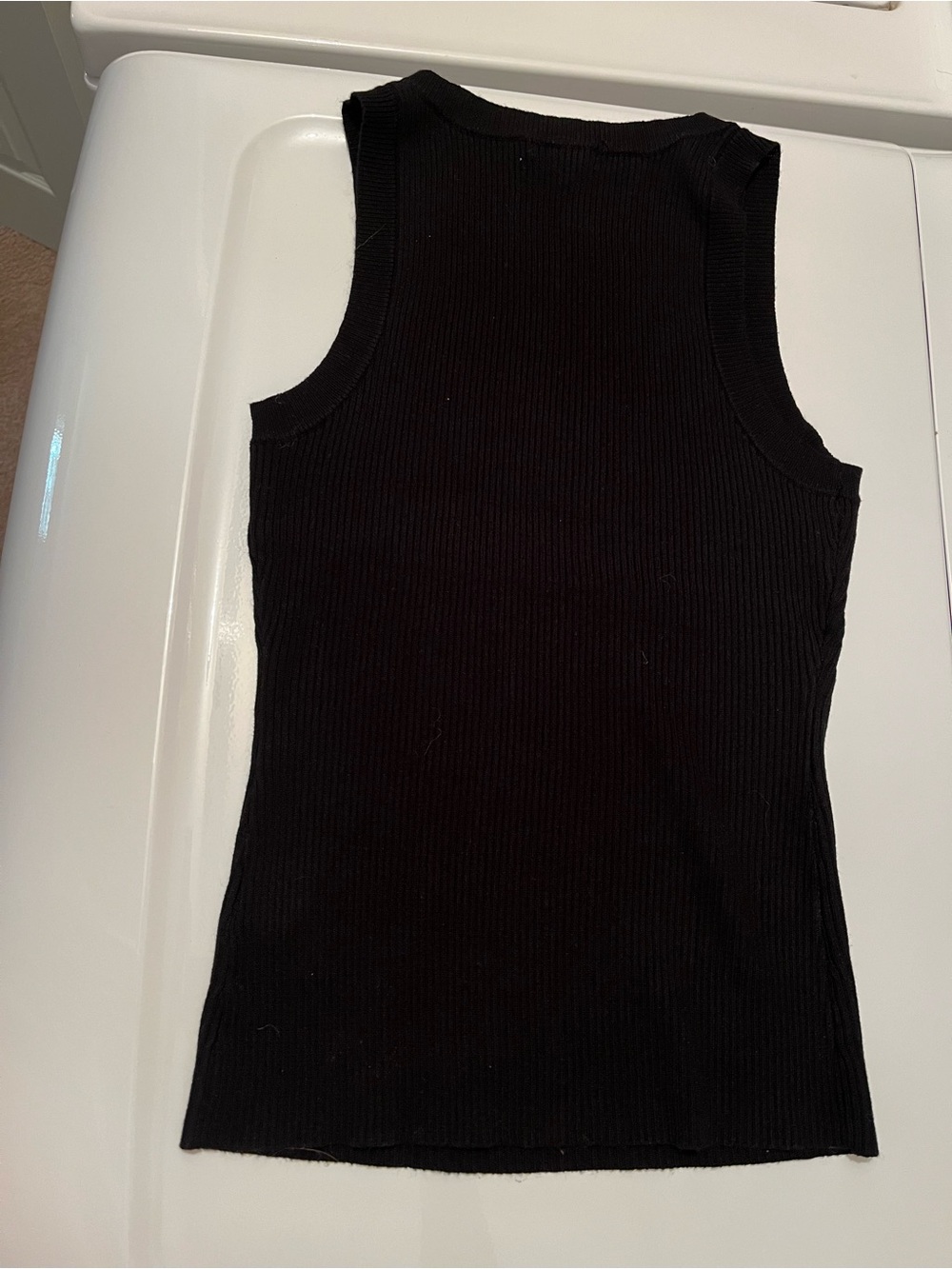 Black Ribbed Sleeveless Tank - Picture 2 of 2